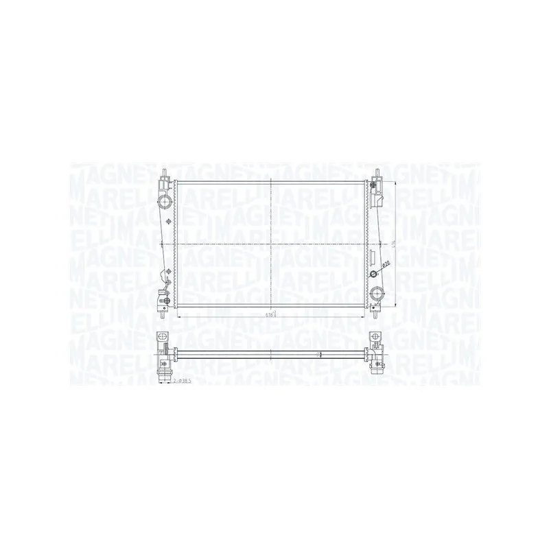 Radiateur, refroidissement du moteur MAGNETI MARELLI 350213184300