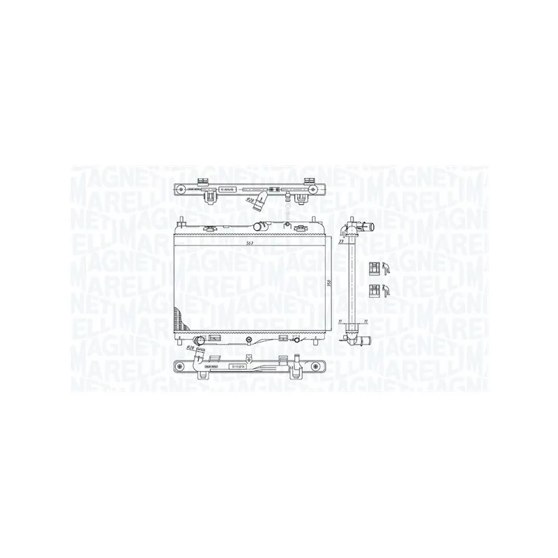 Radiateur, refroidissement du moteur MAGNETI MARELLI 350213184800
