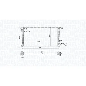 Radiateur, refroidissement du moteur MAGNETI MARELLI 350213186600