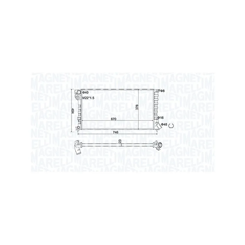 Radiateur, refroidissement du moteur MAGNETI MARELLI 350213186600