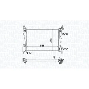 Radiateur, refroidissement du moteur MAGNETI MARELLI 350213186700