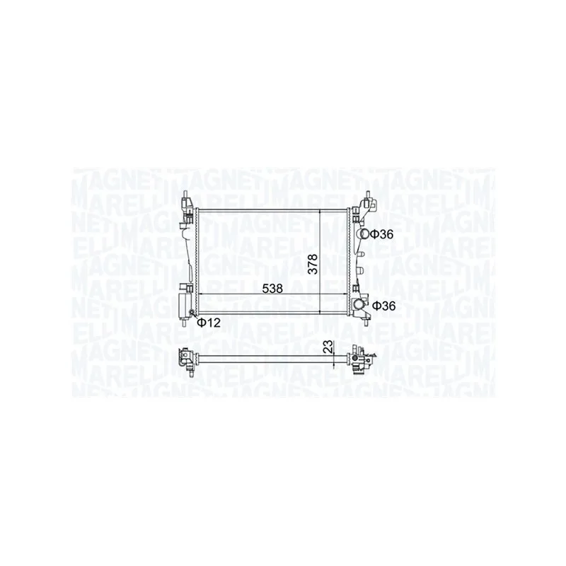 Radiateur, refroidissement du moteur MAGNETI MARELLI 350213186700