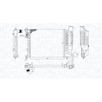 Radiateur, refroidissement du moteur MAGNETI MARELLI 350213188500
