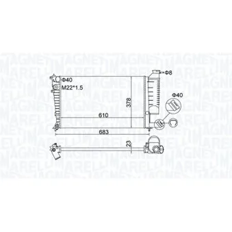 Radiateur, refroidissement du moteur MAGNETI MARELLI 350213189500