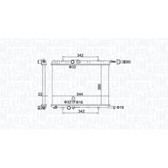 Radiateur, refroidissement du moteur MAGNETI MARELLI 350213193400