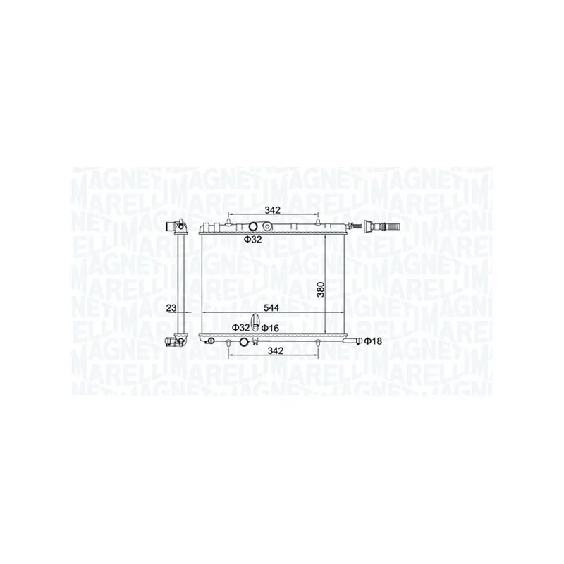 Radiateur, refroidissement du moteur MAGNETI MARELLI 350213193400