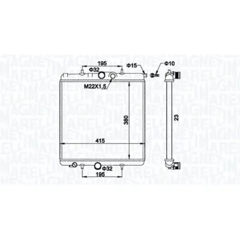 Radiateur, refroidissement du moteur MAGNETI MARELLI 350213194100