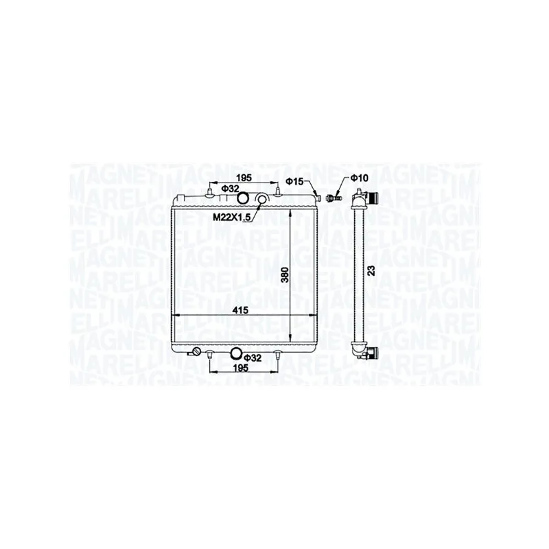 Radiateur, refroidissement du moteur MAGNETI MARELLI 350213194100