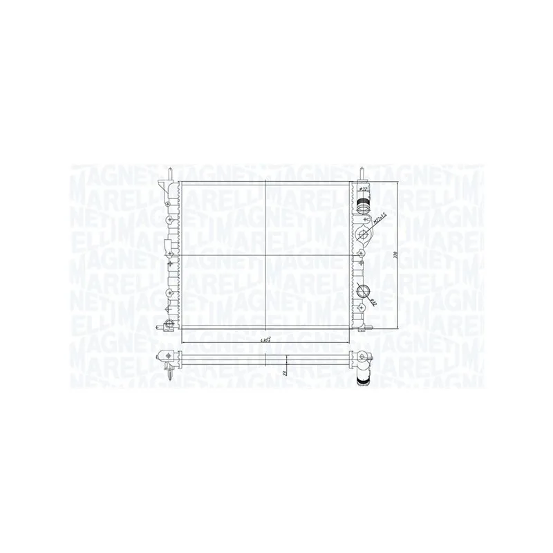 Radiateur, refroidissement du moteur MAGNETI MARELLI 350213194700