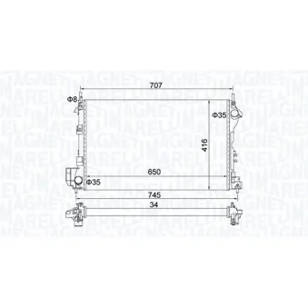 Radiateur, refroidissement du moteur MAGNETI MARELLI