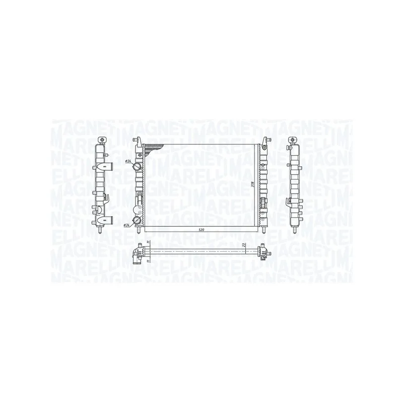 Radiateur, refroidissement du moteur MAGNETI MARELLI 350213196300