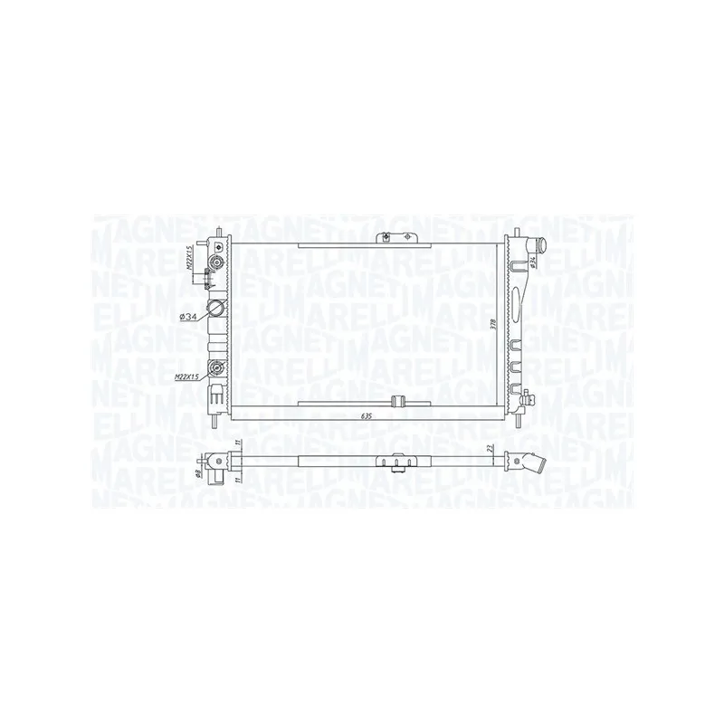 Radiateur, refroidissement du moteur MAGNETI MARELLI 350213197900
