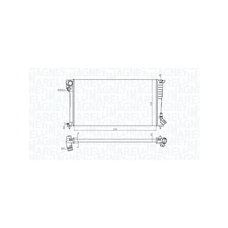 Radiateur, refroidissement du moteur MAGNETI MARELLI 350213199700