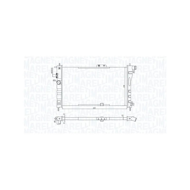 Radiateur, refroidissement du moteur MAGNETI MARELLI 350213199800