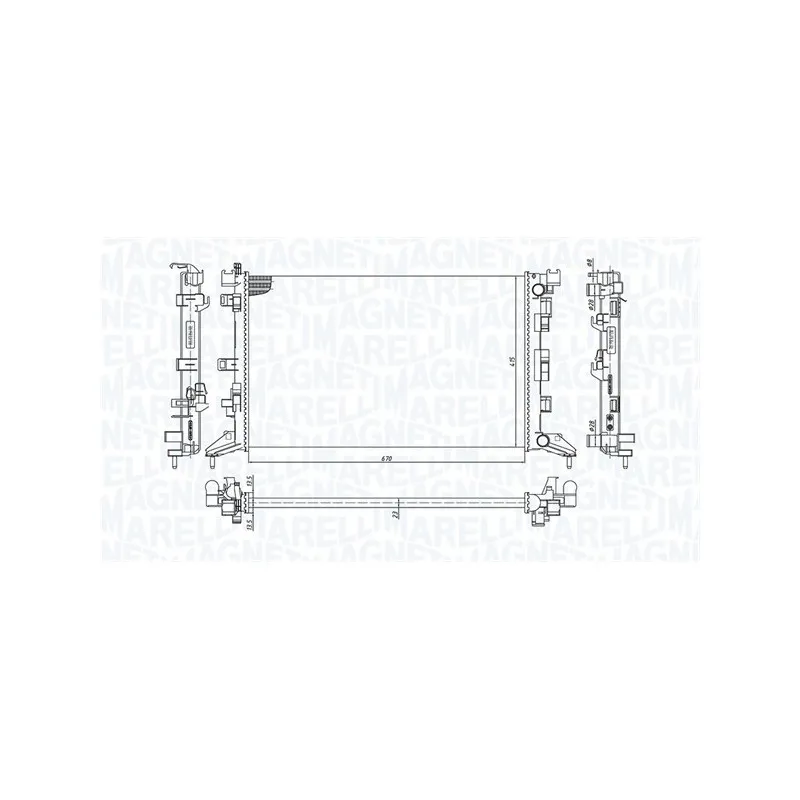 Radiateur, refroidissement du moteur MAGNETI MARELLI 350213200300