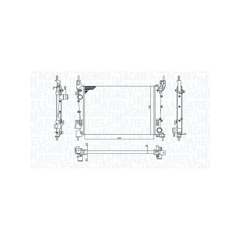 Radiateur, refroidissement du moteur MAGNETI MARELLI 350213200400