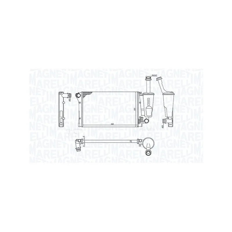 Radiateur, refroidissement du moteur MAGNETI MARELLI 350213381000