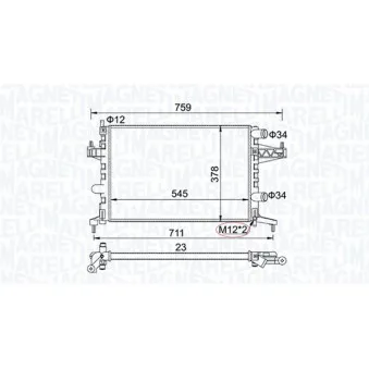Radiateur, refroidissement du moteur MAGNETI MARELLI