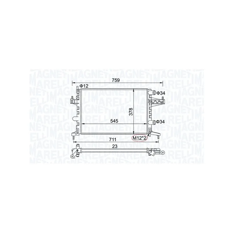 Radiateur, refroidissement du moteur MAGNETI MARELLI 350213829000