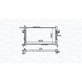 Radiateur, refroidissement du moteur MAGNETI MARELLI 350213977000
