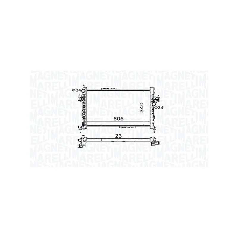 Radiateur, refroidissement du moteur MAGNETI MARELLI 350213977000