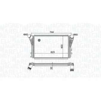Intercooler, échangeur MAGNETI MARELLI 351319204050