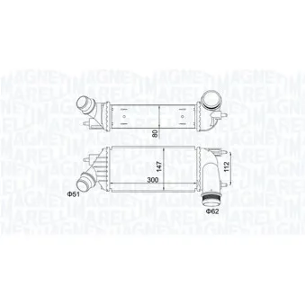 Intercooler, échangeur MAGNETI MARELLI 351319204140