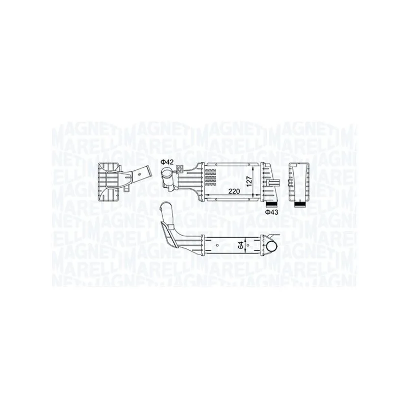 Intercooler, échangeur MAGNETI MARELLI 351319204190