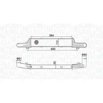 Intercooler, échangeur MAGNETI MARELLI 351319204330