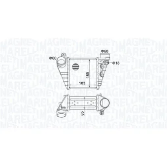 Intercooler, échangeur MAGNETI MARELLI 351319204830