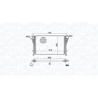 Intercooler, échangeur MAGNETI MARELLI 351319205370