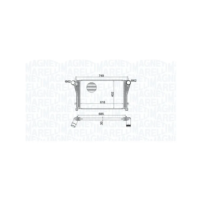 Intercooler, échangeur MAGNETI MARELLI 351319205370