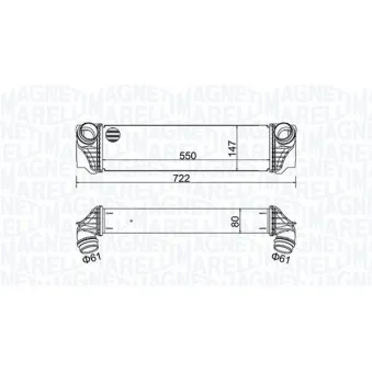 Intercooler, échangeur MAGNETI MARELLI 351319205570