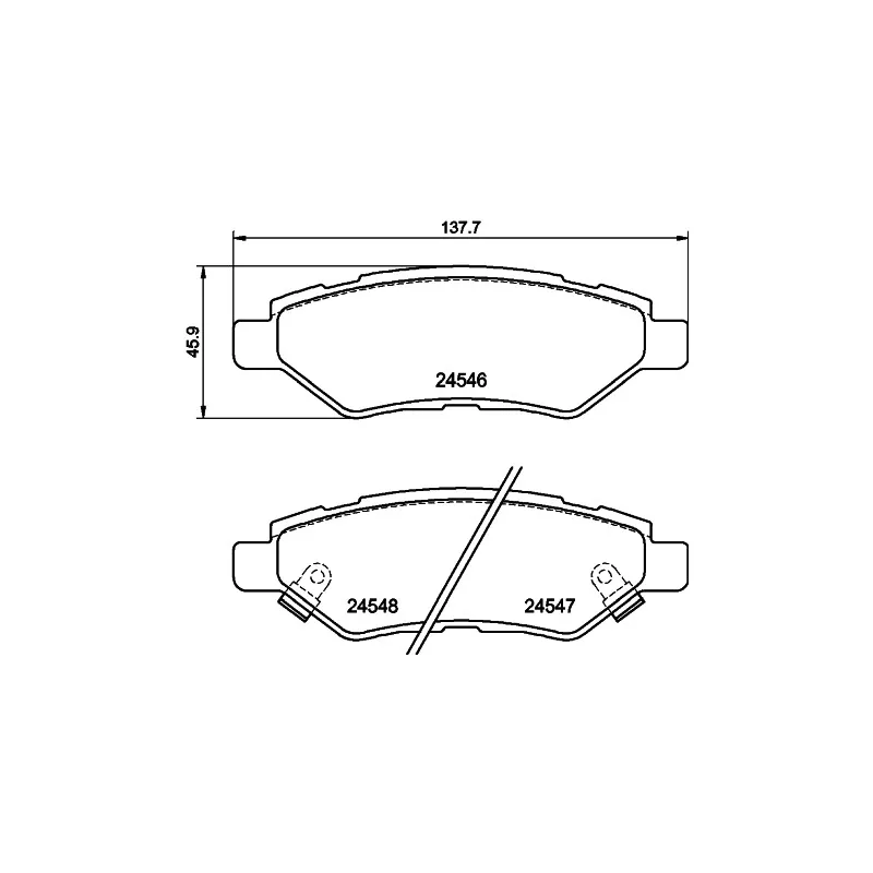 Jeu de 4 plaquettes de frein arrière HELLA 8DB 355 020-011