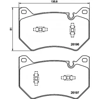Jeu de 4 plaquettes de frein avant HELLA 8DB 355 040-151