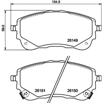 Jeu de 4 plaquettes de frein avant HELLA 8DB 355 040-191