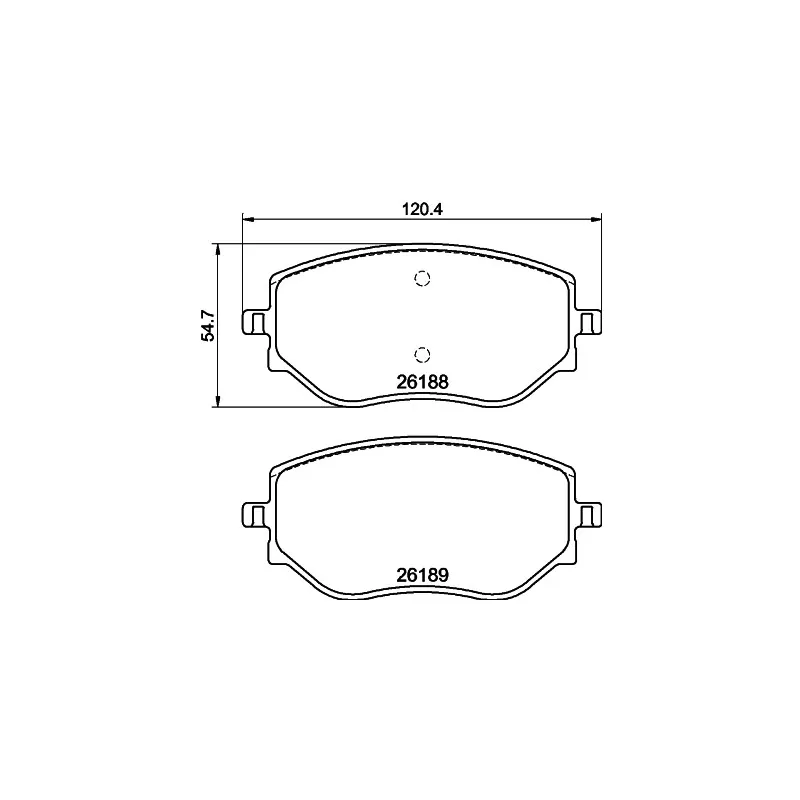 Jeu de 4 plaquettes de frein avant HELLA 8DB 355 040-541