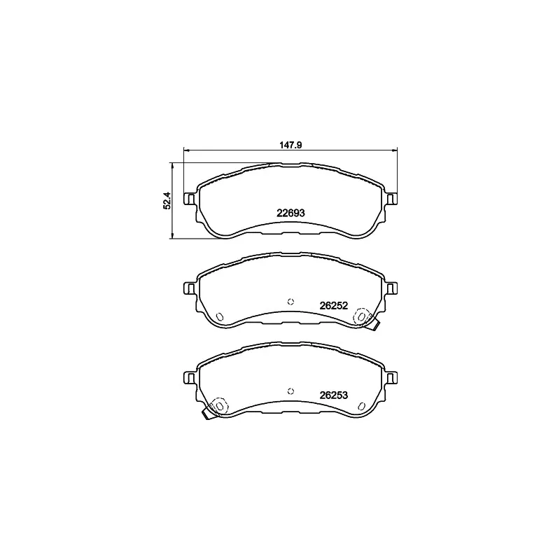 Jeu de 4 plaquettes de frein arrière HELLA 8DB 355 040-751