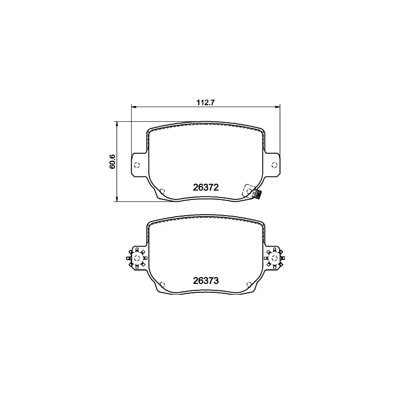 Jeu de 4 plaquettes de frein arrière HELLA 8DB 355 041-041