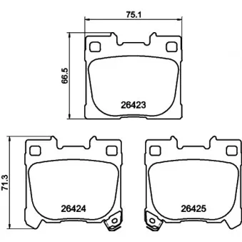 Jeu de 4 plaquettes de frein arrière HELLA 8DB 355 041-081