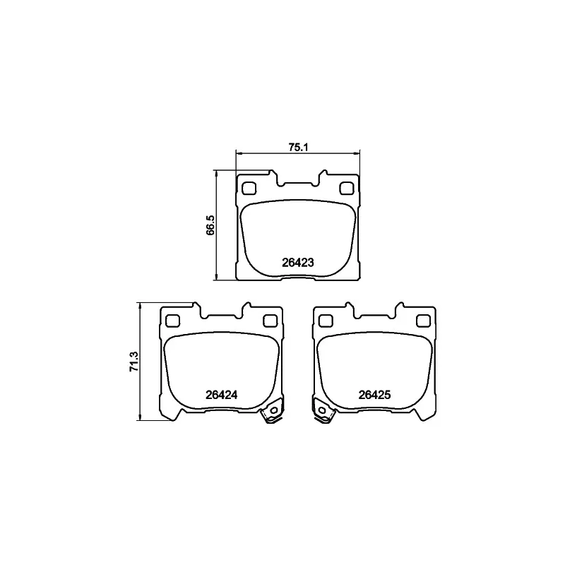 Jeu de 4 plaquettes de frein arrière HELLA 8DB 355 041-081