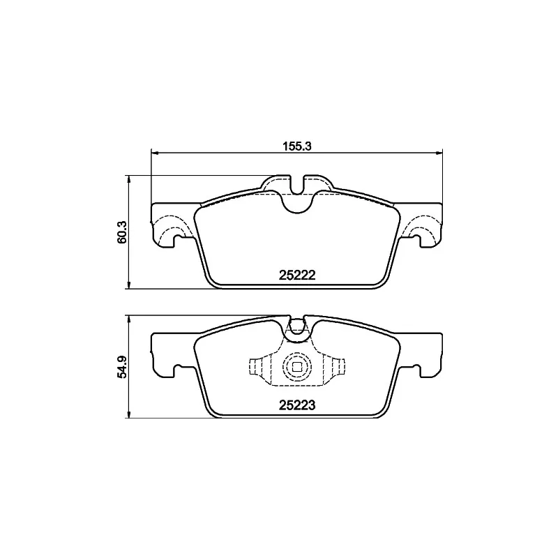 Jeu de 4 plaquettes de frein avant HELLA 8DB 355 041-101