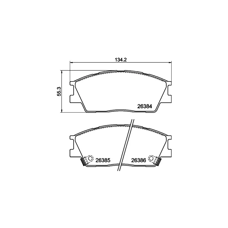 Jeu de 4 plaquettes de frein avant HELLA 8DB 355 043-981
