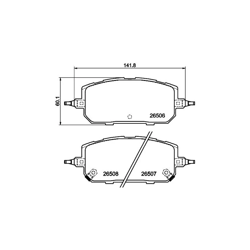 Jeu de 4 plaquettes de frein avant HELLA 8DB 355 044-221