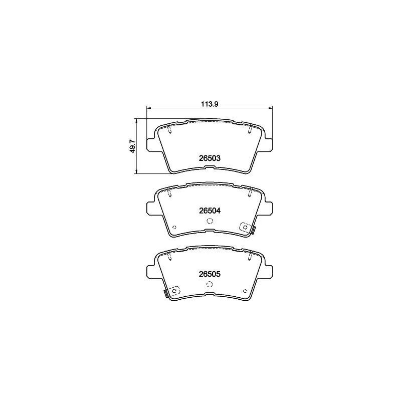 Jeu de 4 plaquettes de frein arrière HELLA 8DB 355 044-231
