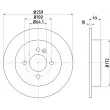 Jeu de 2 disques de frein arrière HELLA 8DD 355 107-811 - Visuel 1