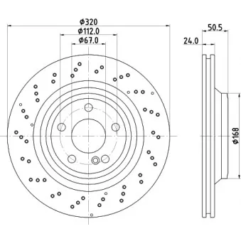 Jeu de 2 disques de frein arrière HELLA