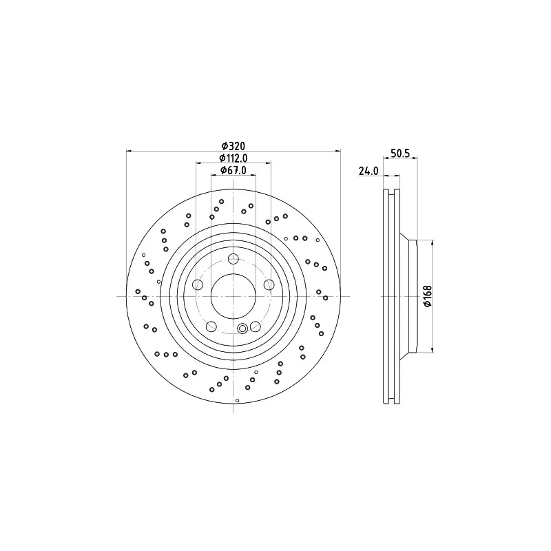 Jeu de 2 disques de frein arrière HELLA 8DD 355 133-271