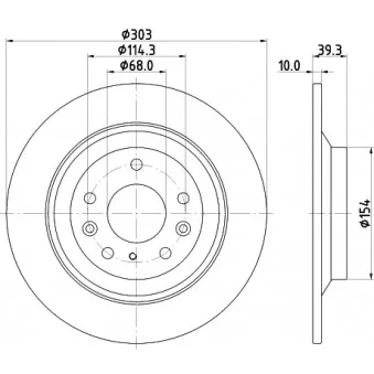 Jeu de 2 disques de frein arrière HELLA
