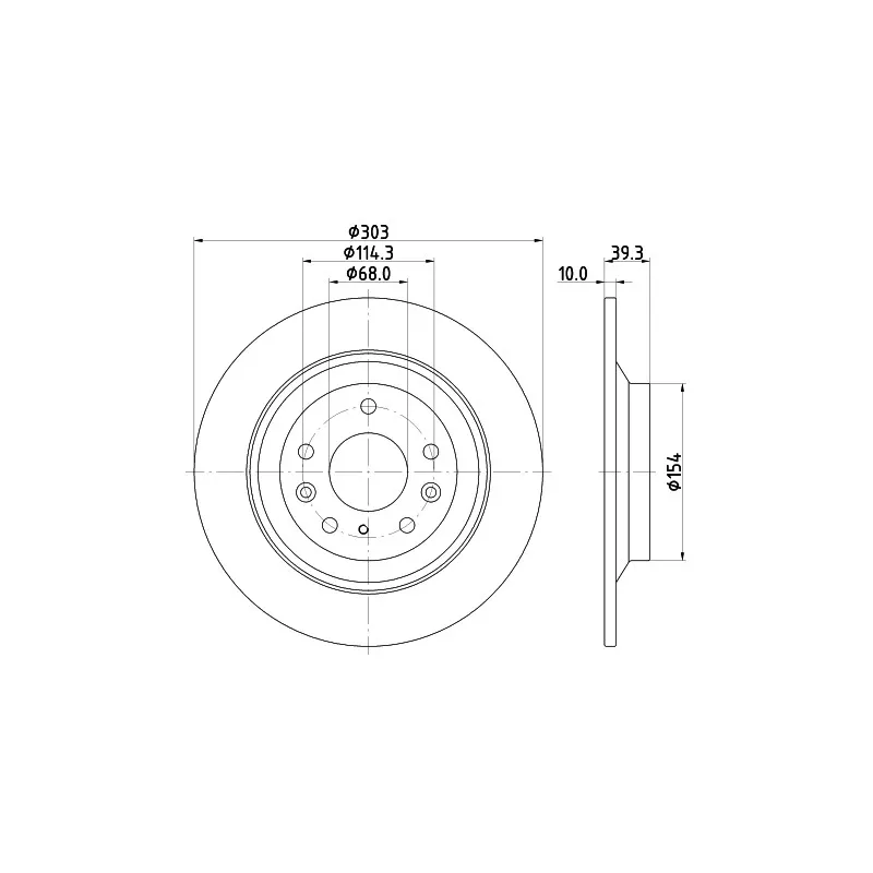 Jeu de 2 disques de frein arrière HELLA 8DD 355 133-481